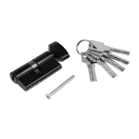 Cylinder mechanism, 60 mm, with a turntable, performance. Key, 5 keys, black color