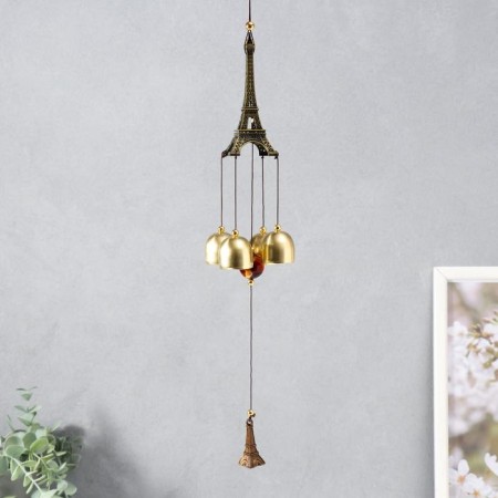 Wind Music Metal "Eiffel Tower" 4 bells 1 figure 40 cm