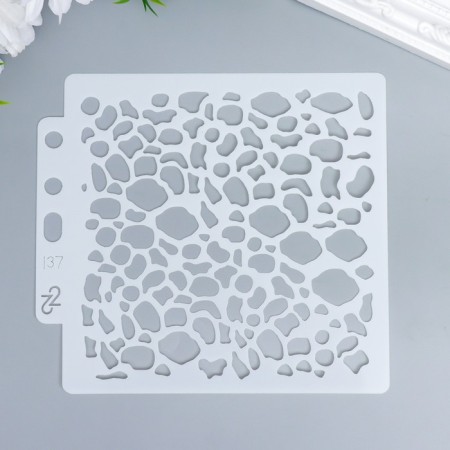 Stencil plastic "Sea pebbles" 13x14 cm