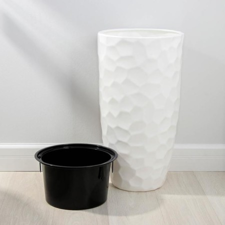 Kashpo for flowers with an insert "Mosaic", 42 l (9 l), white color-1