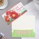 Money envelope "Happy Birthday!" gerberes, red tone, green tone, 17x8.8 cm
