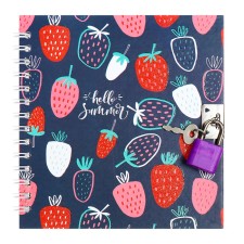 Gift notebook, 45 sheets, line, on the castle, on the crest, strawberries (13x13.5cm)