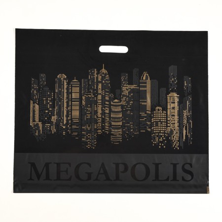 Black, polyethylene with a cut pen, 60x50 cm, 70 μm package
