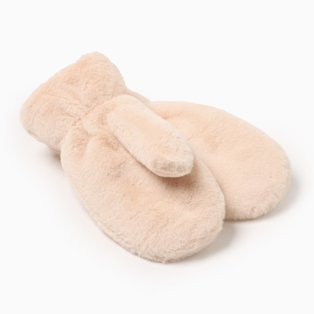 Women's mittens minku, beige color, 26 cm-1