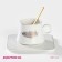 Tea couple ceramic "sheet", 2 objects: a mug with a spoon of 180 ml, a saucer d = 13.5 cm, white color