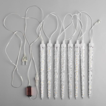 Garland "icicles rhyflated" 2.5 × 0.3 m, IP65, transparent thread, 192 LED, glow blue with a drain effect, 12 V effect-3