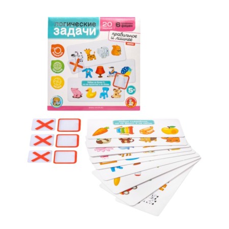 The game developing "Logical tasks. Superfluous and correct ”, 20 tasks, 5+-1