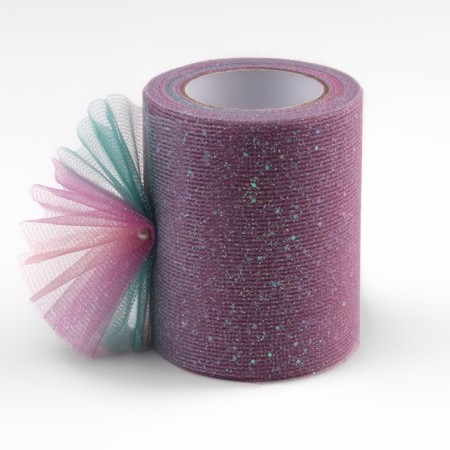 Fatin with glitter "Rainbow", 7.5 cm, 11 ± 1 g/sq.m, 9 ± 0.5 m, lilac color No. 2