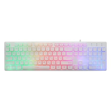 Keyboard Rlit 550ML White Usb Slim Multimedia Led