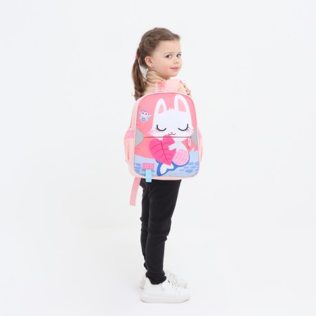 Baby backpack on lightning, 3 outer pockets, pink color-3