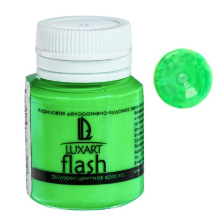 Acrylic paint FLUO 20 ml Luxart luxflash green fluorescent S4V20