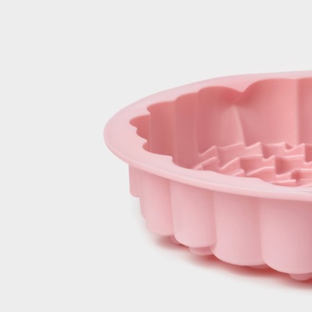 Baking uniform of the “chrysanthemum”, silicone, d = 22 cm, pink color-3