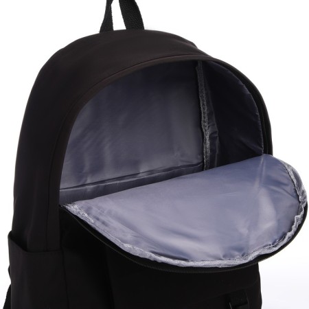 School backpack from textiles with a zipper, 4 pockets, black color-5