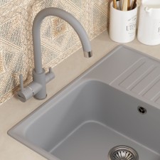 Смеситель для кухни Uperwood UPD-003, с каналом для фильтрованной воды, цвет 03 хром/дым