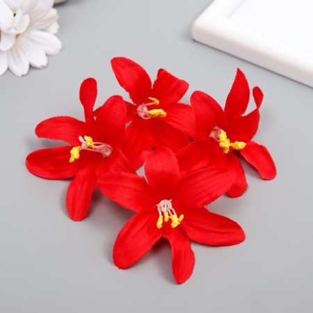 A bud on the leg for decoration "Lily Garden" red 6.5x6.5 cm-2