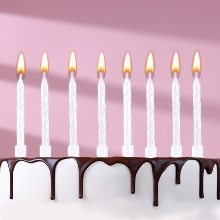 Set of candles in the cake "Spiral", 200pcs, 5 cm, pearl-3