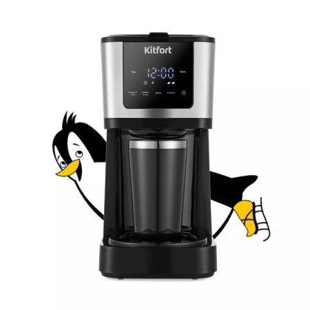 Coffee machine KitFort KT-7217, capsule, 900 watts, 1.25 l, black-silver-11