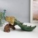 Polystone souvenir "Peacock with green gray feathers, Sapphire on the snag" 32x14x20.5 cm