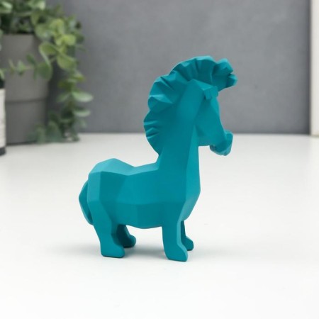 Souvenir Polystone 3D "Horse-Humpbacked" Blue 12x3.5x9.5 cm-2