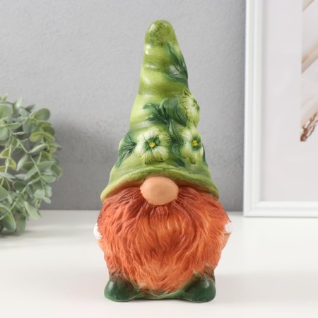 The piggy bank "Gnome Scandil" is height 22.5 cm, width 9.5 cm, length 11.5 cm.-1