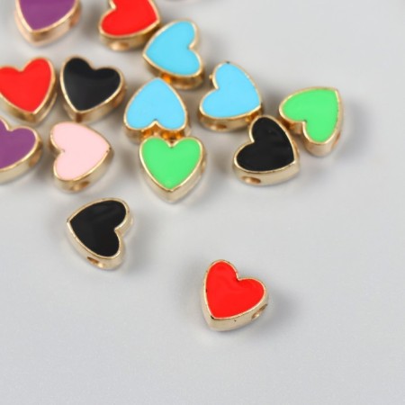 Beads for creativity plastic "heart" gold mix set 15 pcs 0.8x0.5x0.8 cm-1