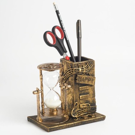 Sanding clock "Notes", souvenir, organizer for the office, 14.5 x 8 x 13 cm
