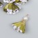 Decor Textile "Flower 2 colors with pearls. Olive and white" set 6 pcs 3 cm