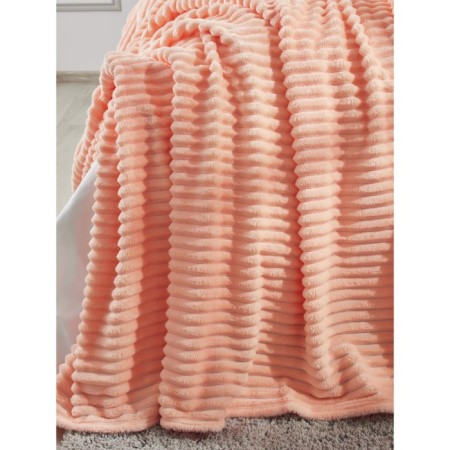 Vanilla Cream plaid, size 200x220 cm, stripes, orange-7