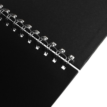 A5 sketchbook, 30 black sheets on the crest, "cosmos", solid substrate, density 110 gr., Mix-6