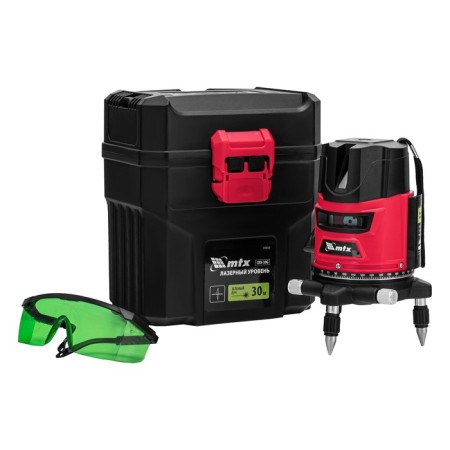 Laser level MTX CRX-30G 35032, 2 green rays, ± 0.3 mm/m, 5/8 ", range 30 m
