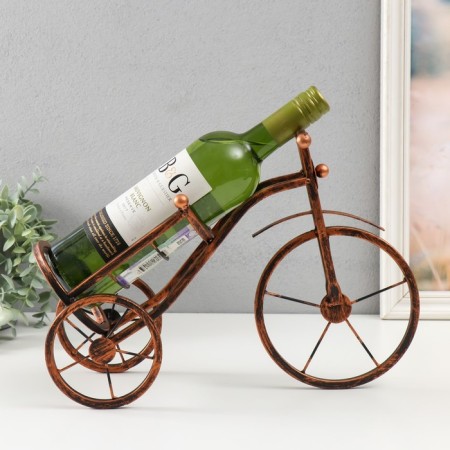 Souvenir Metal for a bottle "Three -wheeled bicycle" for bronze 36x36 cm