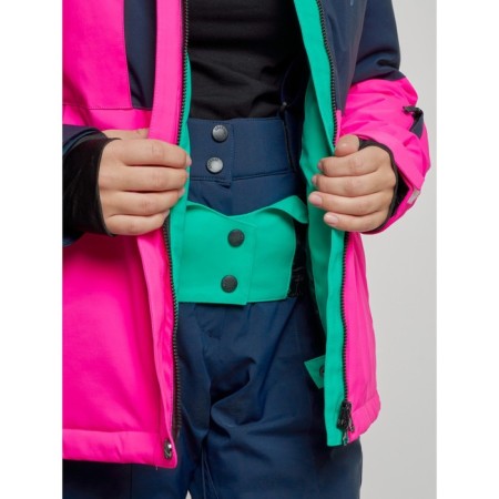 Ski suit female winter, size 46, pink color-7