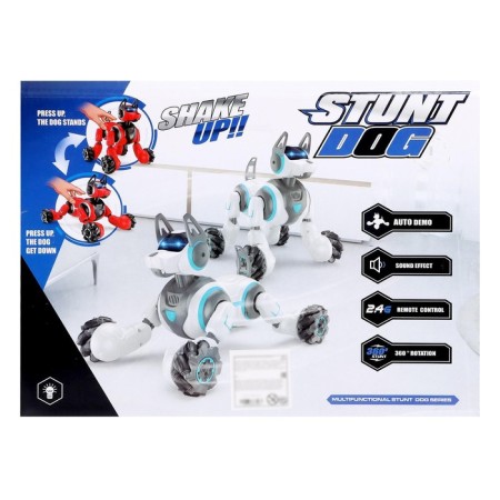 Robot dog Stunt, on the control panel, interactive: sound, light, on the battery, white-7