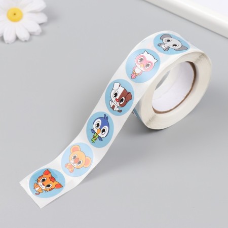 Stick Paper "Tropical fauna" d = 2.5 cm 500 pcs in a roll 3x6.5x6.5 cm-4