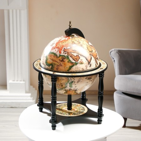 Globe bar decorative "Wanderer map" with a stand below 41.6x41.6x56 cm-2