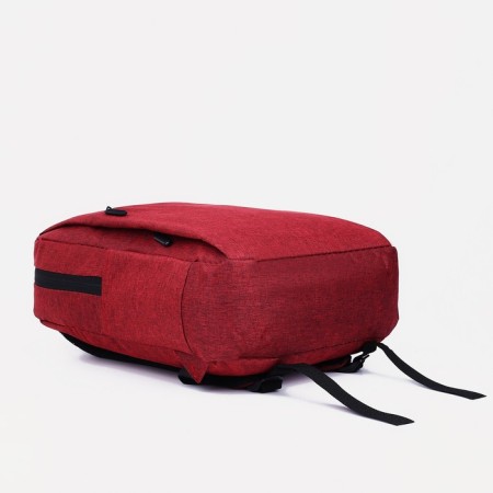 Male backpack on a zipper, 2 outer pockets, with USB, red color-2