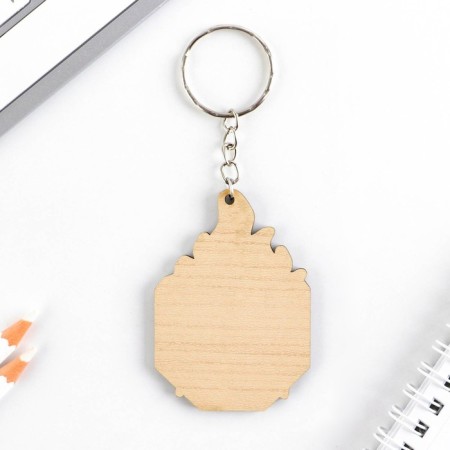 Key keychain wooden "Metallurg" 4 x 5.6 cm-3