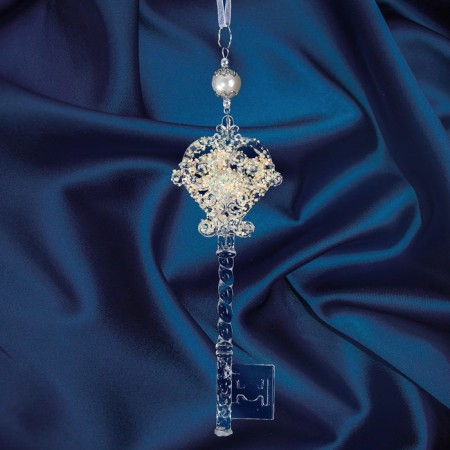 Jewelry decoration "Key with a brilliance" 5x15 cm, mix, transparent-1