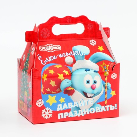 New Year. Gift box New Year's casket simple "Smeshariki" license 20 x 12 x 17 cm (+5.5 cm).-1