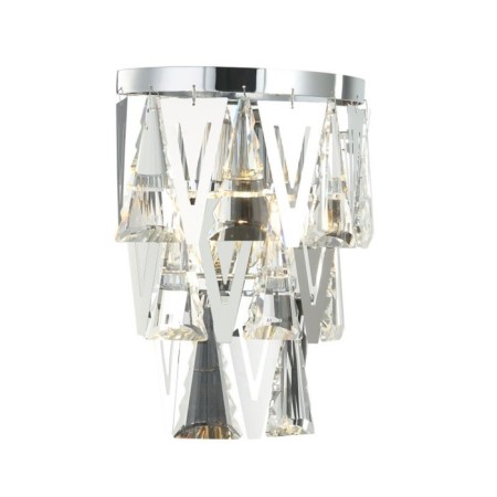 Lamp wall crystal vaviani 2xe14 40w, size 23x14x31 cm, chromium color