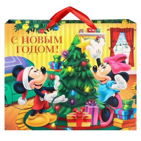 New Year. Gift package "Happy New Year!" 49x40x11 cm, Mickey Mouse-2