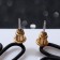Earrings Metal "hearts" asymmetry, black color