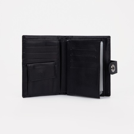 Male purse on Magnet, 3 in 1, department for auto documents and passports, black color-2