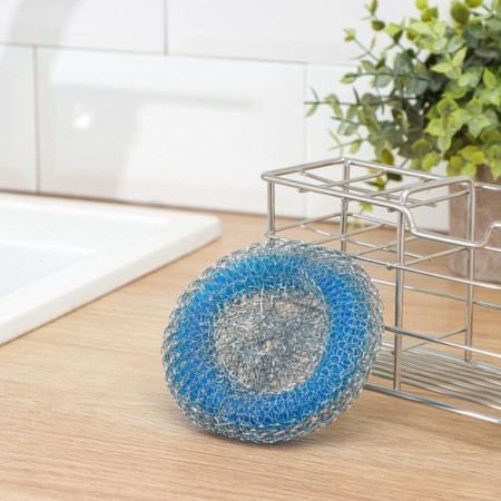 Metal sponge with a plastic ring, wicker, 20 g, mix color-5
