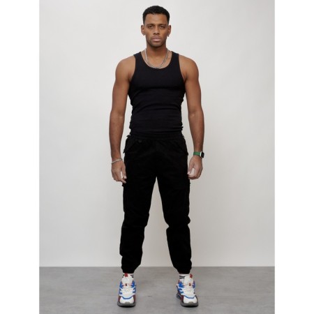 Cargo jeans male, size 44, black color-6