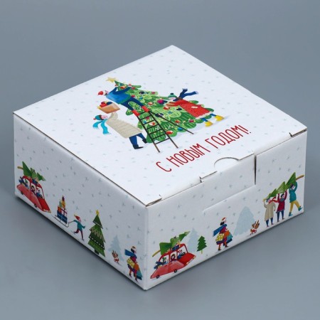 Folding box "City", 15 x 15 x 7 cm, new year-1