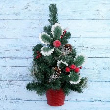 Christmas tree decor wall berry berry, pot half, 50 cm