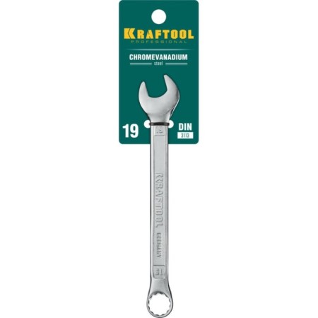 The key combined key Kraftool 27079-19, CR-V, chrome, 19 mm-2