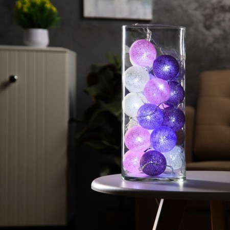 Garland “thread” 5 m with nozzles “lilac tangle”, ip20, transparent thread, 20 LED, white glow, 220 V-1