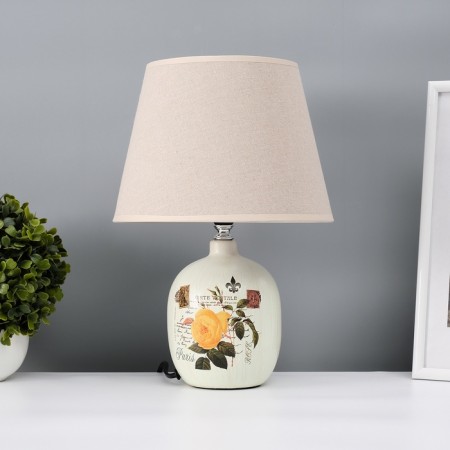 Table lamp with lampshade Risalux "Azzuro", E14, 40 W, brown, 23 × 23 × 45 cm-2